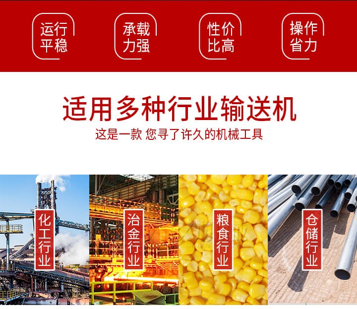Z型輸送機優勢適用多種行業例如：化工行業，冶金行業，糧食行業，倉儲行業。